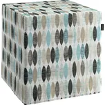 Sedák Cube - kostka pevná 40x40x40, oválky odstíny černé, hnědo-šedé a modré na světlém podkladu, 40 x 40 x 40 cm, Modern