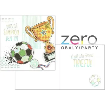 Přání s textem narozeninové + obálka - fotbal