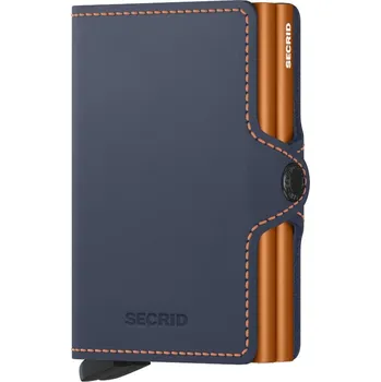 Peněženka Kožená minipeněženka SECRID Twinwallet Matte Night Blue & Orange