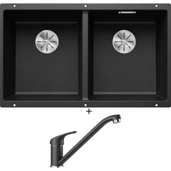 Granitový dřez Dřez pod desku SET Blanco SUBLINE 350/350 U antracit 523574 + Blanco DARAS antracit 517721