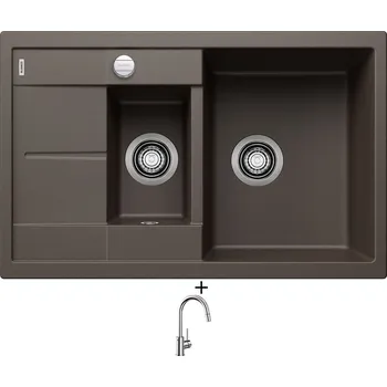 Granitový dřez SET Blanco METRA 6 S Compact kávová s excentrem 515044 + Blanco MIDA-S chrom 521454