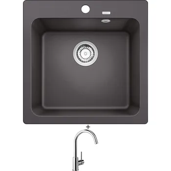 Granitový dřez Granitový dřez SET Blanco NAYA 5 šedá skála 526580 + Blanco MIDA chrom 517742