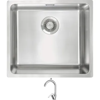 Kuchyňský dřez Nerezový dřez SET Deante EGERIA ZPE 010D nerez + Deante CHABER 062 M chrom