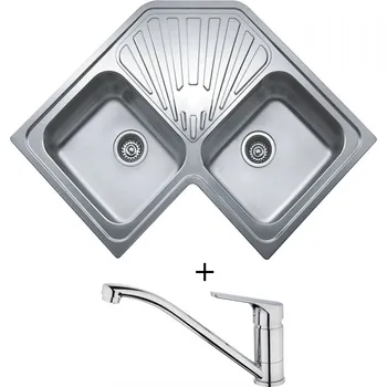 Nerezový dřez Nerezový dřez SET Teka ANGULAR 2B X nerez + Teka MTP 913 CR chrom