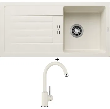 Granitový dřez Granitový dřez SET BLANCO FAVUM 45 S bílá soft 527083 + Blanco MIDA bílá soft 526966