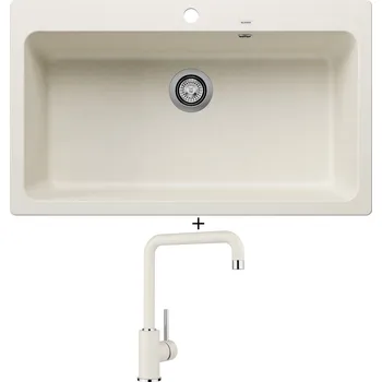 Granitový dřez Granitový dřez SET Blanco NAYA XL 9 bílá soft 527133 + Blanco MILI bílá soft 527461