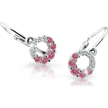 Náušnice Cutie Kids Jewellery c2154-10-30-x-2 Dětské náušnice z bílého zlata na brizuru Cutie C2154 Tcf Red – zlatý šperk ryzosti 585/1000 v Dárkovém balení s Certifikátem GBEWC-00950