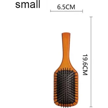 kartáč na vlasy Dřevěný masážní kartáč pro zdravé vlasy - malý s logem