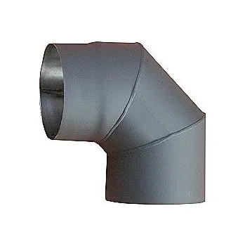 Kouřovod Ostatní Koleno 90° pr.150mm kouřové, 1,5mm, ocel, černá