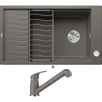Granitový dřez Granitový dřez SET Blanco ELON XL 8 S šedá vulkán + excentrické ovládání + Blanco DARAS-S šedá vulkán 526936