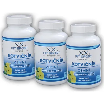 Anabolizér 3x Kotvičník zemní 90% + Vitamin B6 + Zinek 90 kapslí