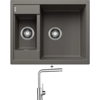 Granitový dřez Granitový dřez SET Blanco METRA 6 šedá vulkán 527296 + Blanco MILA chrom 519414