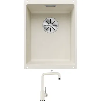 Granitový dřez Dřez pod desku SET Blanco SUBLINE 320-U bílá soft 527160 + Blanco MILI bílá soft 527461