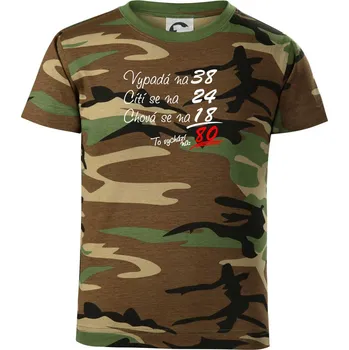 Chlapecké oblečení Vypadá, cítí se, chová se - 80 let - Dětské maskáčové triko - 122 cm/6 let ( Hnědý maskáč )