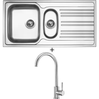 Nerezový dřez Nerezový dřez SET Sinks STAR 1000.1 V nerez matný + Deante LIMA BBM F62M nerez