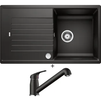 Granitový dřez SET Blanco ZIA 5 S černá s excentrem + Blanco DARAS-S černá 526153