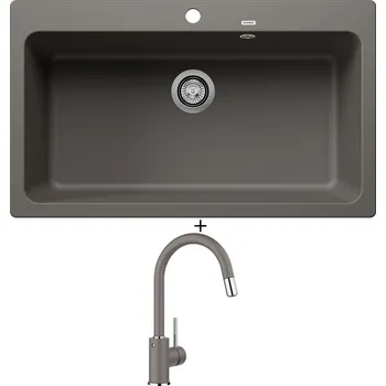 Granitový dřez Granitový dřez SET Blanco NAYA XL 9 šedá vulkán 527316 + Blanco MIDA-S šedá vulkán 526967