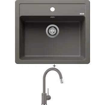 Granitový dřez Granitový dřez SET Blanco LEGRA 6 šedá vulkán 527269 + Blanco MIDA-S šedá vulkán 526967