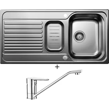 Kuchyňský dřez Nerezový dřez SET Blanco TIPO II 6 S nerez přírodní lesk s excentrem + miska 526622 + Deante CORIO BFC 060M chrom