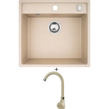 Granitový dřez Granitový dřez SET Pyramis CAMEA (50x53) 1B béžová + Pyramis BELLO béžová