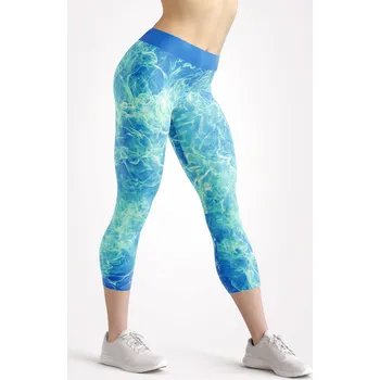 Dámské legíny UTOPY 3/4 Dámské sportovní legíny Blue Flames Velikost: XXL