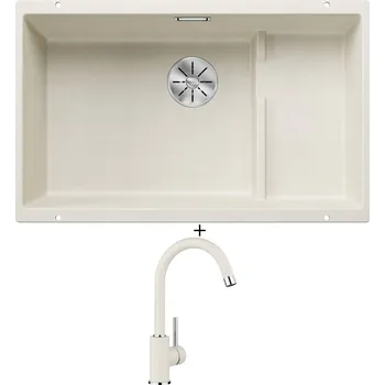 Granitový dřez Dřez pod desku SET Blanco SUBLINE 700 U Level bílá soft 527172 + Blanco MIDA bílá soft 526966