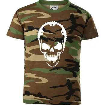 Chlapecké oblečení Rozeta lebka - Dětské maskáčové triko - 134 cm/8 let ( Hnědý maskáč )