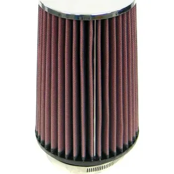 Filtr pro motocykl K&N univerzální kulatý zkosený filtr se vstupem 89 mm a výškou 203 mm, kovový vrchlík