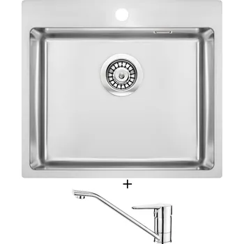 Kuchyňský dřez Nerezový dřez SET Deante OLFATO ZPO 010B nerez + Deante CORIO BFC 060M chrom