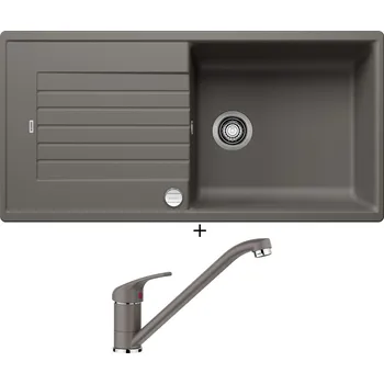 Granitový dřez Granitový dřez SET Blanco ZIA XL 6 S šedá vulkán + excentrické ovládání + Blanco DARAS šedá vulkán 526934