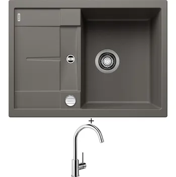 Granitový dřez Granitový dřez SET Blanco METRA 45 S Compact šedá vulkán + excentrické ovládání + Blanco MIDA chrom 517742