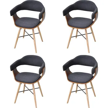 Jídelní židle Jídelní židle z ohýbaného dřeva a textilu 271946 4 ks