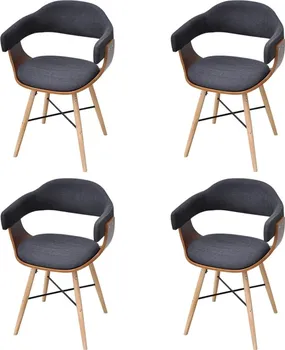 Jídelní židle Jídelní židle z ohýbaného dřeva a textilu 271946 4 ks
