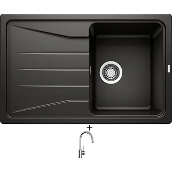 Kuchyňský dřez Granitový dřez SET Blanco SONA 45 S černá 525970 + Blanco MIDA-S chrom 521454