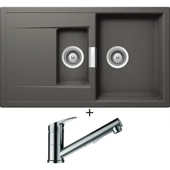 Granitový dřez Granitový dřez SET Schock MONO D-150 Silverstone + Schock EVINAS 577120 nerez