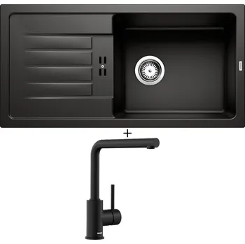 Kuchyňský dřez Granitový dřez SET BLANCO FAVUM XL 6 S černá 526082 + Blanco MILA černá matná 526657