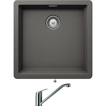 Granitový dřez Dřez pod desku SET Schock GREENWICH N-100 U Silverstone + Schock EVINAS 577000 nerez