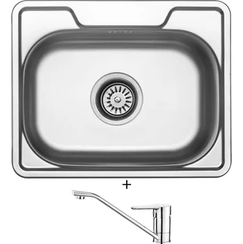 Kuchyňský dřez Nerezový dřez SET Sinks BAR 460 V nerez matný + Deante CORIO BFC 060M chrom