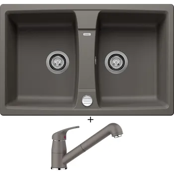 Granitový dřez Granitový dřez SET Blanco LEXA 8 šedá vulkán s excentrem 527279 + Blanco DARAS-S šedá vulkán 526936