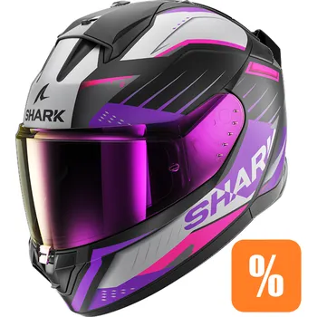 Helma na motorku Shark ridill 2 bersek mat, bílá/černá/fialová/lesklá/růžová barva, velikost m(57-58)