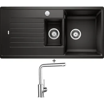 Granitový dřez Granitový dřez SET Blanco ZIA 6 S černá s excentrem 526020 + Blanco MILA chrom 519414