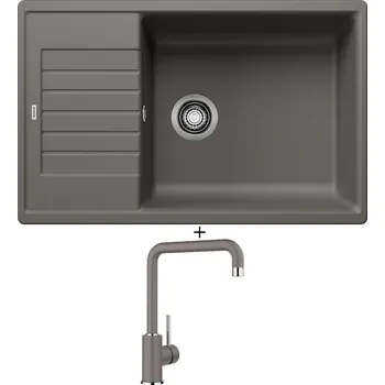 Kuchyňský dřez Granitový dřez SET Blanco ZIA XL 6 S Compact šedá vulkán 527397 + Blanco MILI šedá vulkán 527460