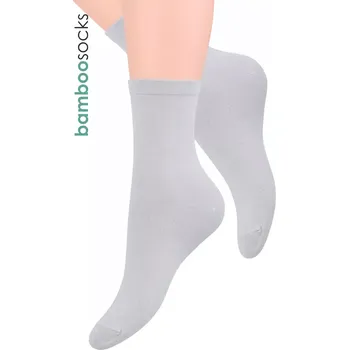 Dámské ponožky Dámské klasické jednobarevné ponožky 108 STEVEN Barva/Velikost: šedá světlá / 39/42