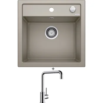 Granitový dřez Granitový dřez SET Blanco DALAGO 5 tartufo s excentrem 518528 + Blanco MILI chrom 519413