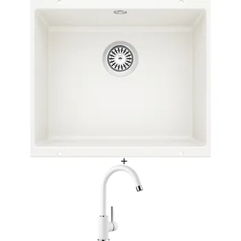 Kuchyňský dřez Dřez pod desku SET Blanco ROTAN 500 U bílá 523076 + Blanco MIDA bílá 519418