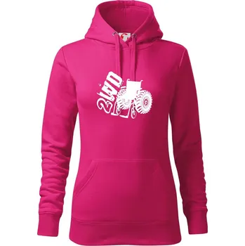 Dámská mikina Vozíčkář 2WD - Mikina dámská Cape s kapucí - 2XL ( Purpurová )
