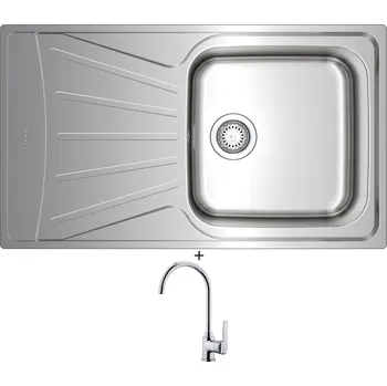 Nerezový dřez Nerezový dřez SET Teka STARBRIGHT 50 E-XN 1B 1D X nerez + Teka IN 995 CR chrom