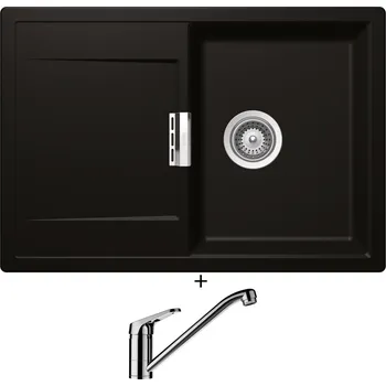 Kuchyňský dřez Granitový dřez SET Schock MONO D-100S Night + Schock COSMO 525001 chrom