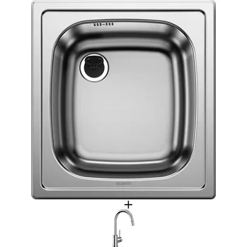 Kuchyňský dřez Nerezový dřez SET Blanco TOP EE 4 x 4 nerez přírodní lesk 501065 + Blanco MIDA-S chrom 521454