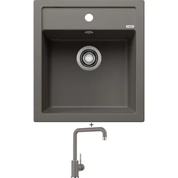 Kuchyňský dřez Granitový dřez SET Blanco DALAGO 45 šedá vulkán + Blanco MILI šedá vulkán 527460